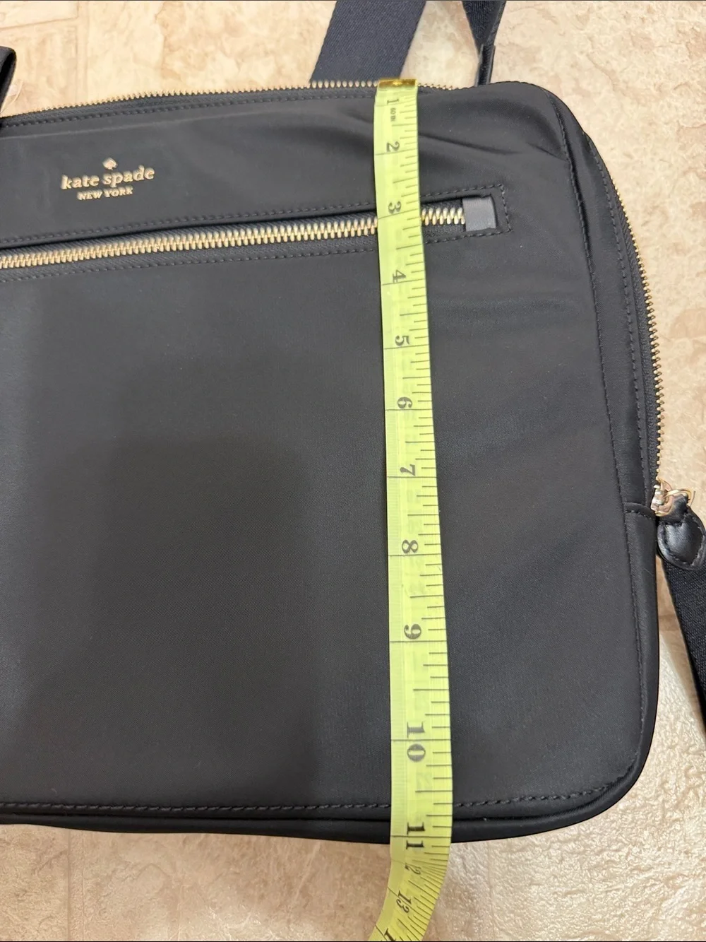 Kate Spade New York Women's Chelsea Nylon Laptop Messenger Handbag (Black NWOT